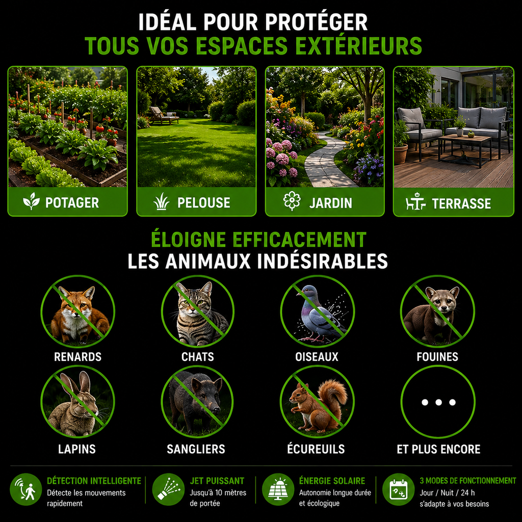NUIZERO – Répulsif à Jet d'Eau