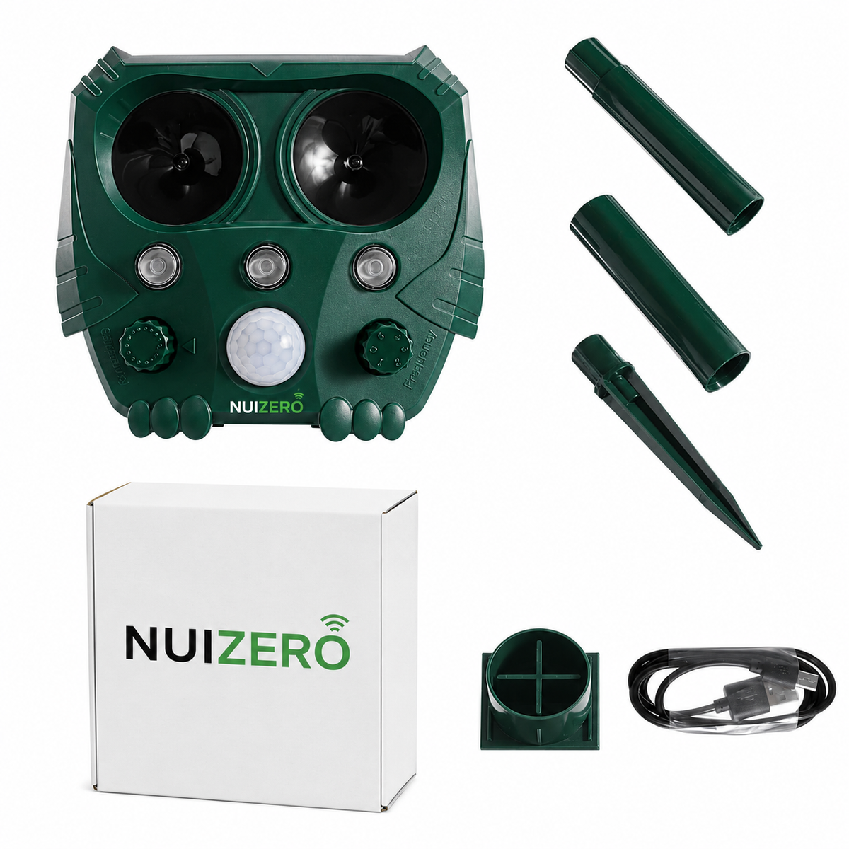 NUIZERO – Répulsif Anti-Pigeons à Ultrasons & Flash