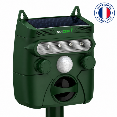 NUIZERO – Répulsif Anti-Renards à Ultrasons et Flashs